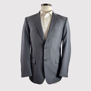 Mantoni Men Blazer Gray Super 140s Wool  Two Button Modern Suit Jacket Italy 40R